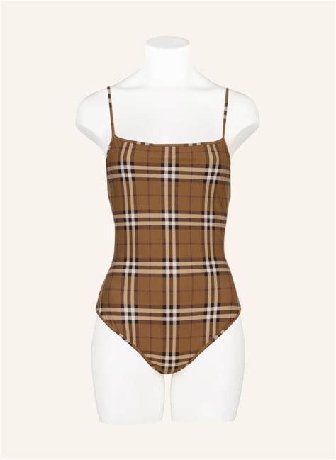 bademode burberry|Burberry one shoulder swimsuit.